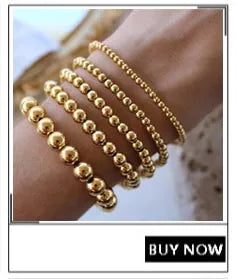 MHS.SUN Trendy Stainless Steel Stretch Bracelet — Gold & Silver Beaded 2mm/5mm/8mm for Men & Women