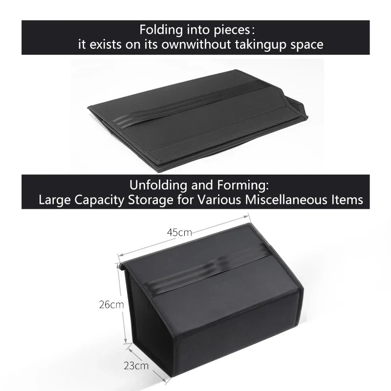 Tesla Cybertruck 2024 Rear Under Seat Storage Box 3-Piece Set Leather Organizer Auto Interior Accessories Underseat Storage Tray