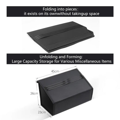 Tesla Cybertruck 2024 Rear Under Seat Storage Box 3-Piece Set Leather Organizer Auto Interior Accessories Underseat Storage Tray