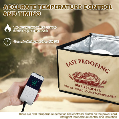 Versatile Dough Proofer with Heater – Temperature-Controlled, Collapsible Dough Proofing Box with Timer for Bread Making