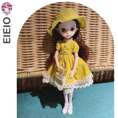 26cm BJD Doll for Girls – Purple Hair Fashion Princess with Big Eyes & Accessories Gift