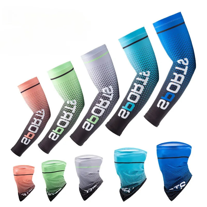 UV Protection Cooling Arm Sleeves - Ice Silk Sunscreen Gloves for Cycling & Outdoor Sports