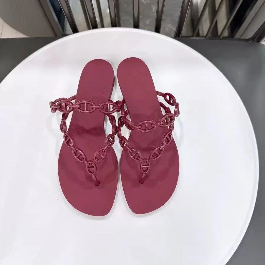 Women’s Summer Round-Toe Flip Flops - Comfortable Casual Vacation Sandals