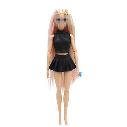 1/6 Barbie Doll Clothes – 30cm Simple Short Skirt & Vest Daily Wear Accessories