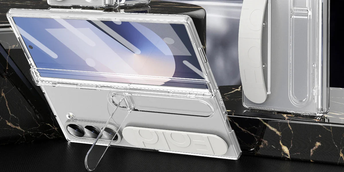 Original Silicone Grip Phone Case for Samsung Galaxy Z Fold 4-7 – Stand & Hinge Protective Cover with Glass Film