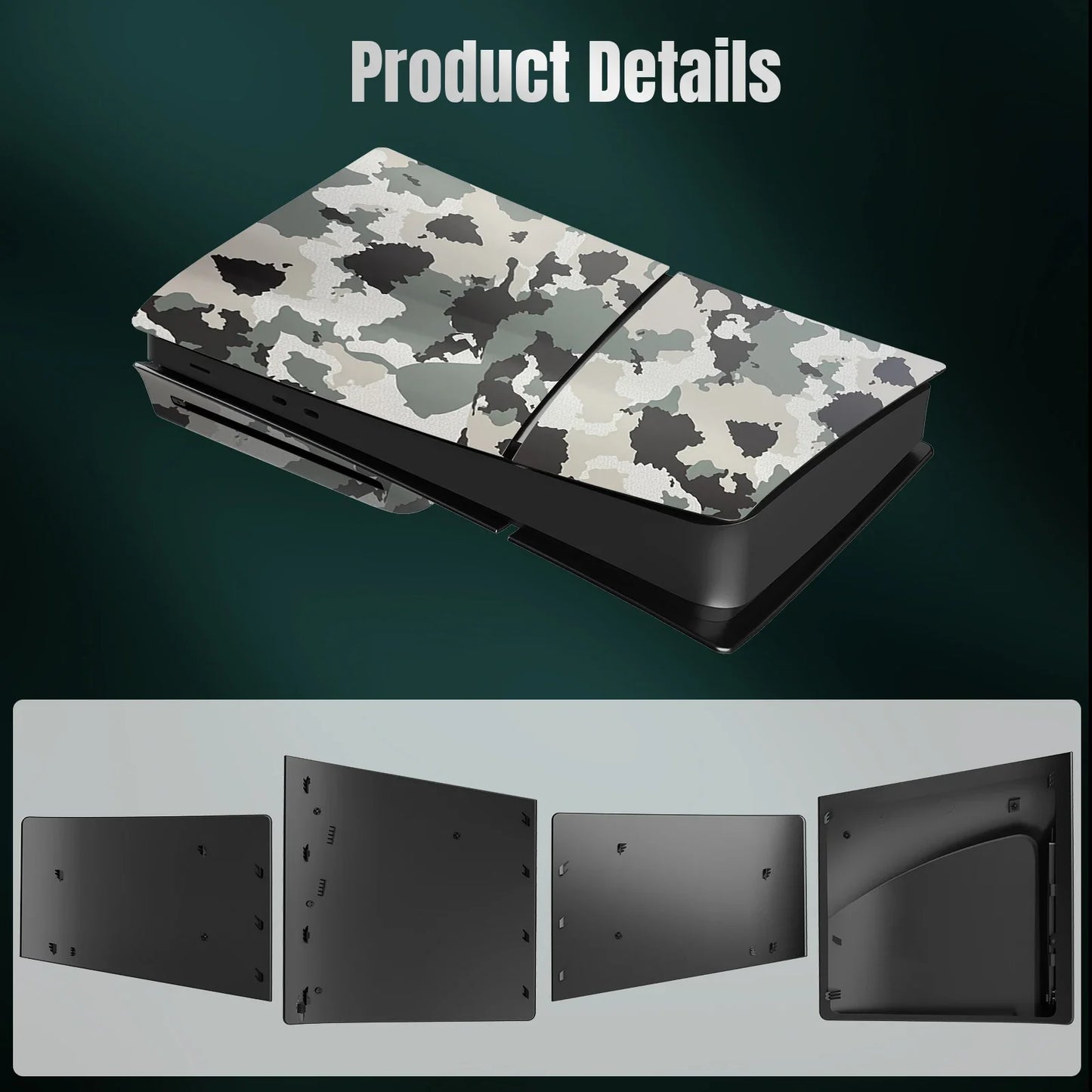 Custom Replacement Faceplates for PS5 Slim Disc Edition Console - Premium ABS Hard Case Front and Back Panels