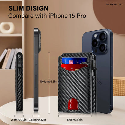 Carbon Fiber RFID Men’s Wallet — Slim Anti-Theft Credit Card Holder