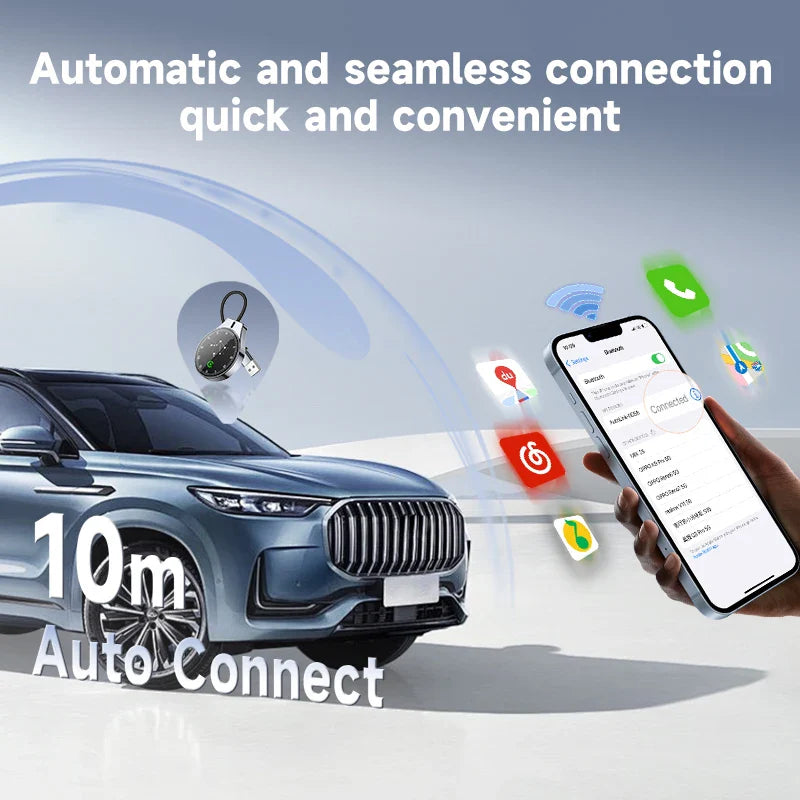 2-in-1 CarPlay & Android Auto Wireless Adapter – Mini 5G/WiFi Connector for iPhone & Android