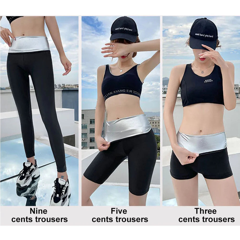 Women’s Sauna Sweat Suit Shorts – Waist Trainer Body Shaper with Pockets for Fitness, Gym & Weight Loss