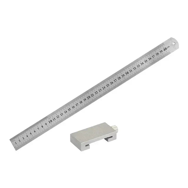 Metal Carpenter Square Ruler — Woodworking Measuring & Marking Gauge with Positioning Block