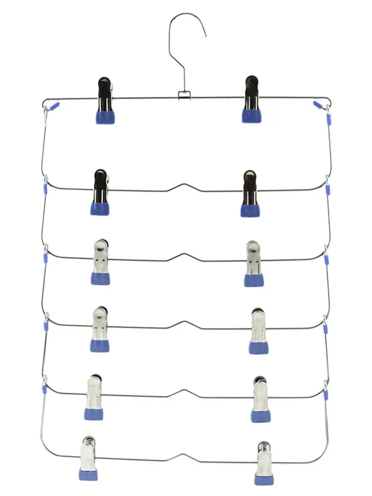 Multi-Functional Folding Multi-Layer Pants Rack – Anti-Slip Seamless Wardrobe Hanger for Home Storage