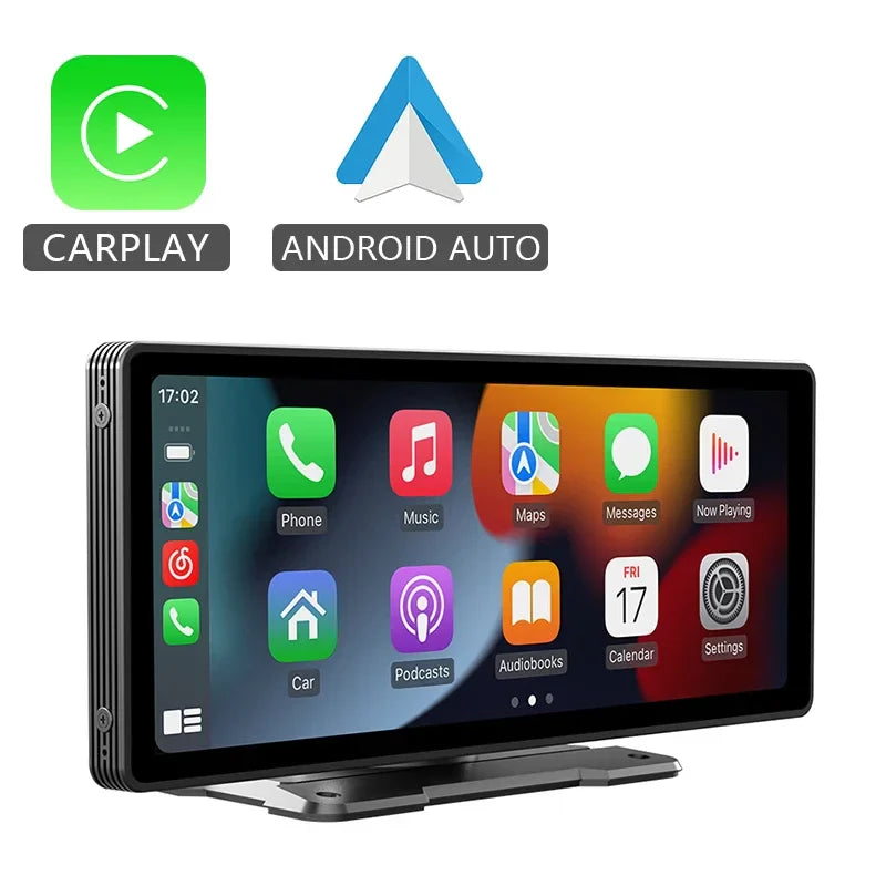 10.26" Car Mirror Radio Multimedia Player – Wireless CarPlay & Android Auto, Bluetooth, AUX, USB Screen
