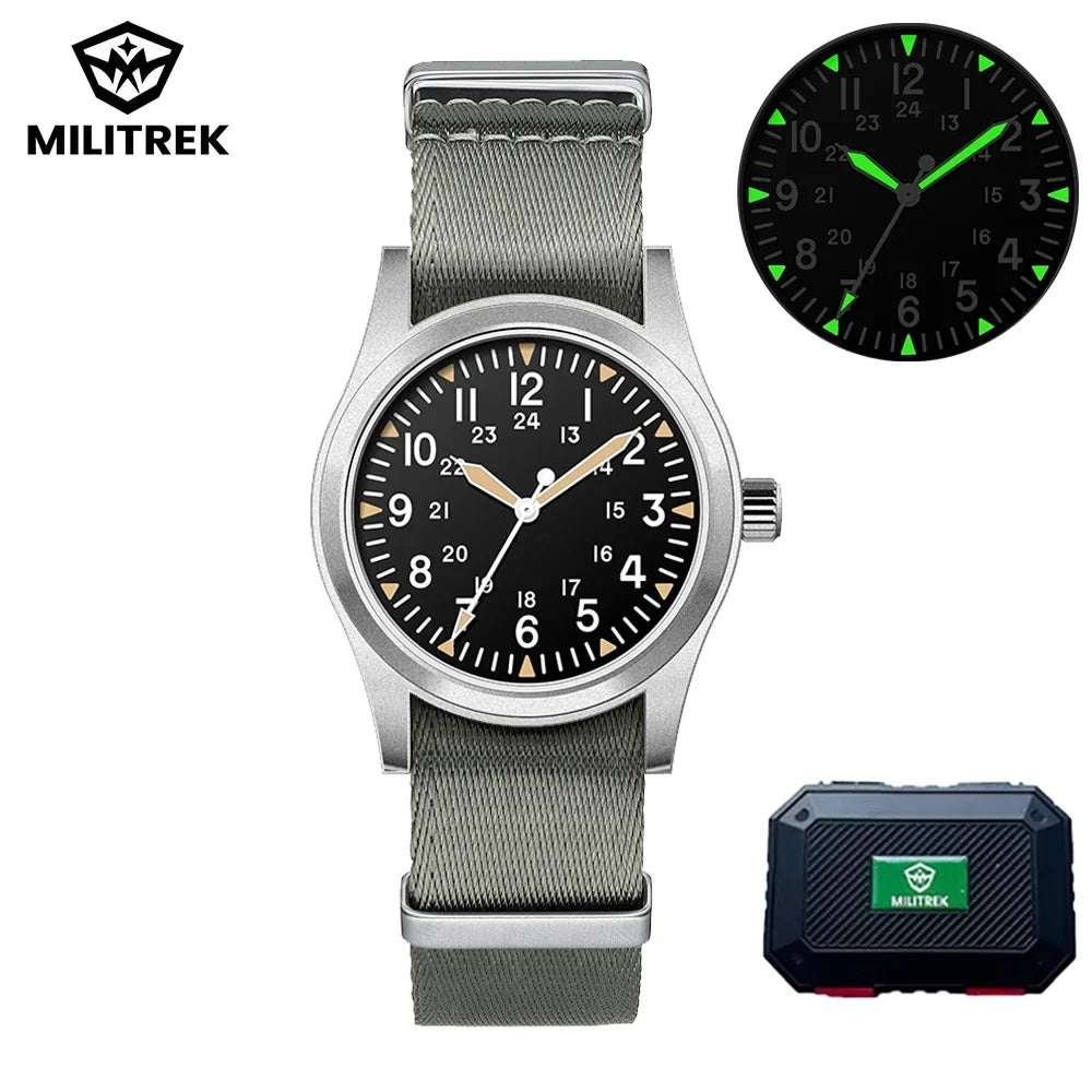 MILITREK 9001 Military Retro Men’s Watch - Quartz Stainless Steel Waterproof Sapphire Luminous Wristwatch
