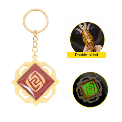 Genshin Impact Venti Eye Keychain 1:1 – Luminous Anime Cosplay Key Ring Backpack Pendant Gaming Accessories Gift