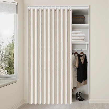 Blackout Folding Door Curtain – 1 Panel Privacy Screen for Living Room, Bedroom, Kitchen, Closet, Room Divider