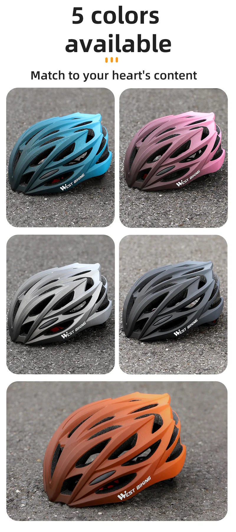 WEST BIKING Ultralight Cycling Helmet - Integrally Molded MTB & Road Bike Racing Helmet for Men & Women, Bicycle Safety Cap