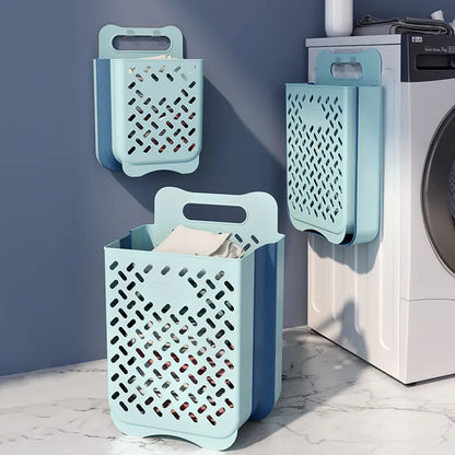 Space-Saving Wall-Mounted Folding Laundry Basket - Your Household Laundry and Bathroom Organizer