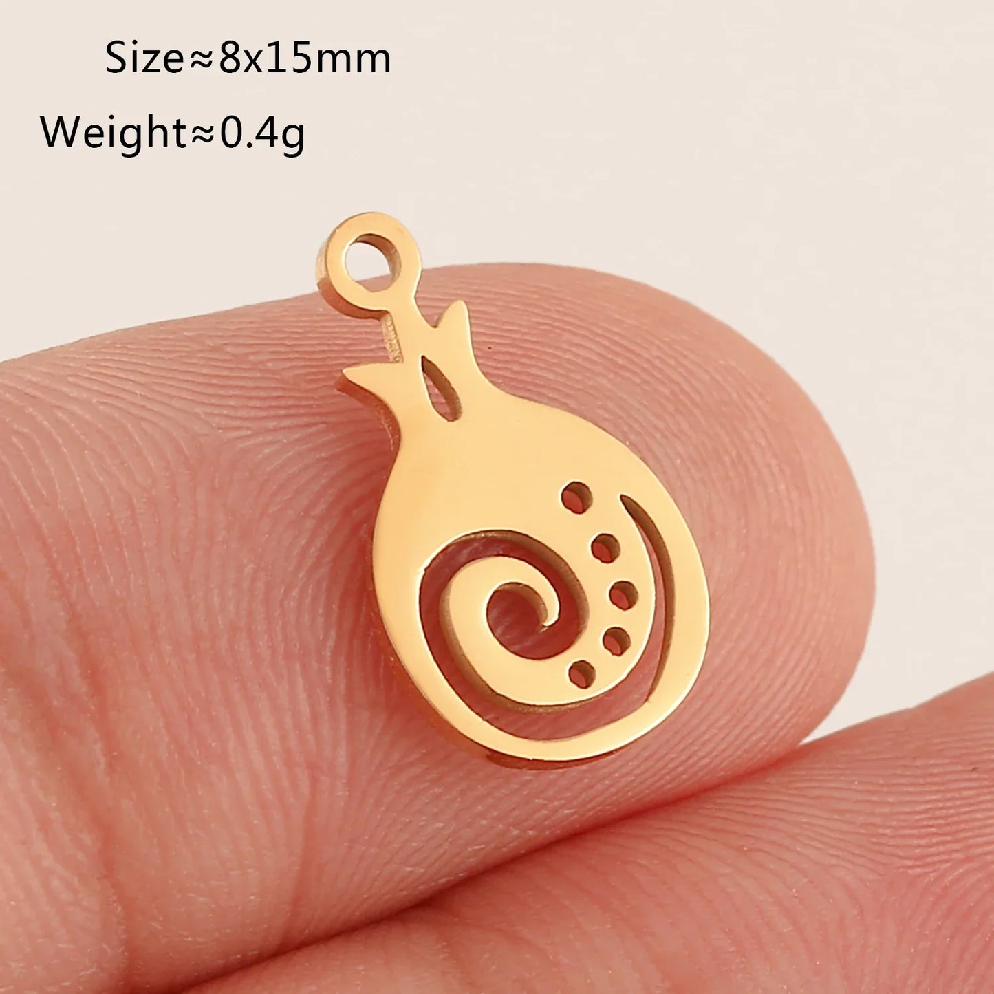 5pcs Stainless Steel Fruit Charms – Strawberry, Cherry, Pineapple & Watermelon Pendants for DIY Bracelets & Necklace Jewelry Making
