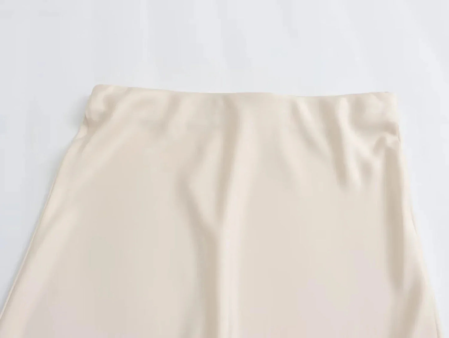 TRAFZA 2024 Y2K Women’s Long Skirt – Elastic High-Waist A-Line Satin Skirt for Spring Casual & High Street Fashion