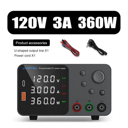 Wanptek Adjustable DC Bench Power Supply 30V 10A – Variable Lab Voltage Regulator 60V/5A & 120V/3A Precision Power Supply