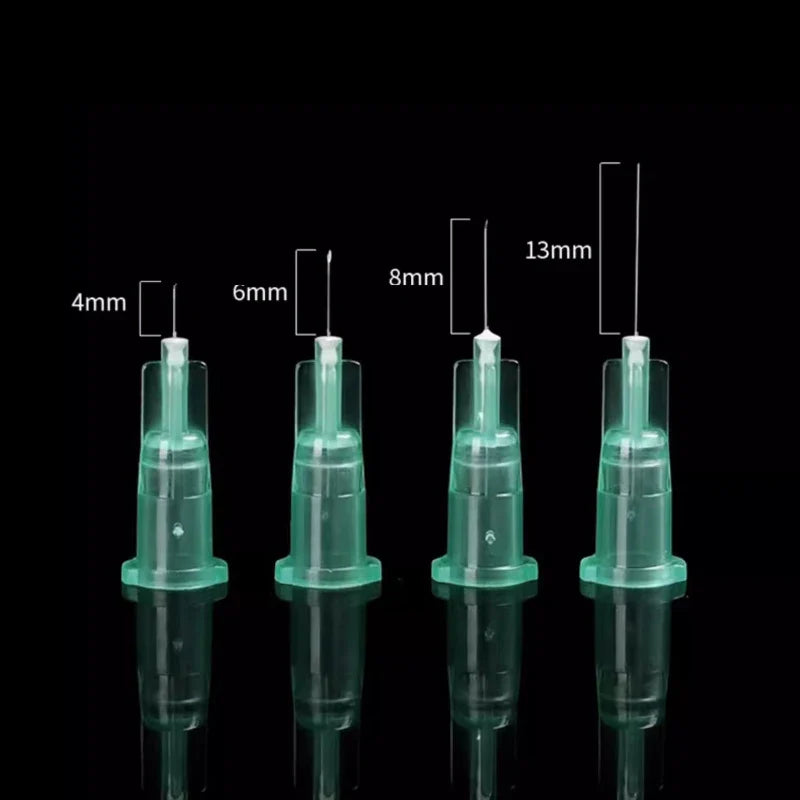 100pcs 32G Disposable Syringe Needles (4mm, 6mm, 8mm, 13mm) - Painless Small Needle Irrigator & Eyelid Tool Parts