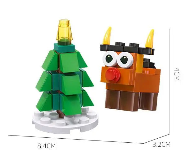 Christmas Building Blocks Toy Set – Santa Claus & Reindeer Action Figures Gift