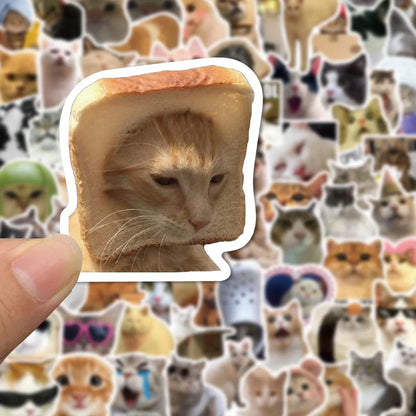 Funny Cat Meme Stickers - Cute Kawaii Animal Decals for Laptop, Notebook, Luggage, Skateboard and Scrapbook DIY