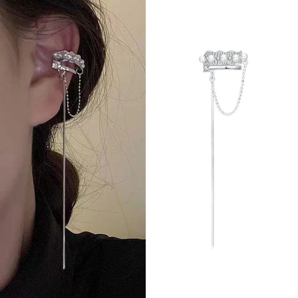 Delicate Tassel Clip-On Earrings – No-Piercing Ear Cuffs for Women, Fashion Jewelry Gifts