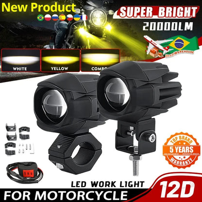 200W LED Motorcycle Spotlight – Fog & Auxiliary Headlights for Off-Road, UTV, Truck, 12V/24V