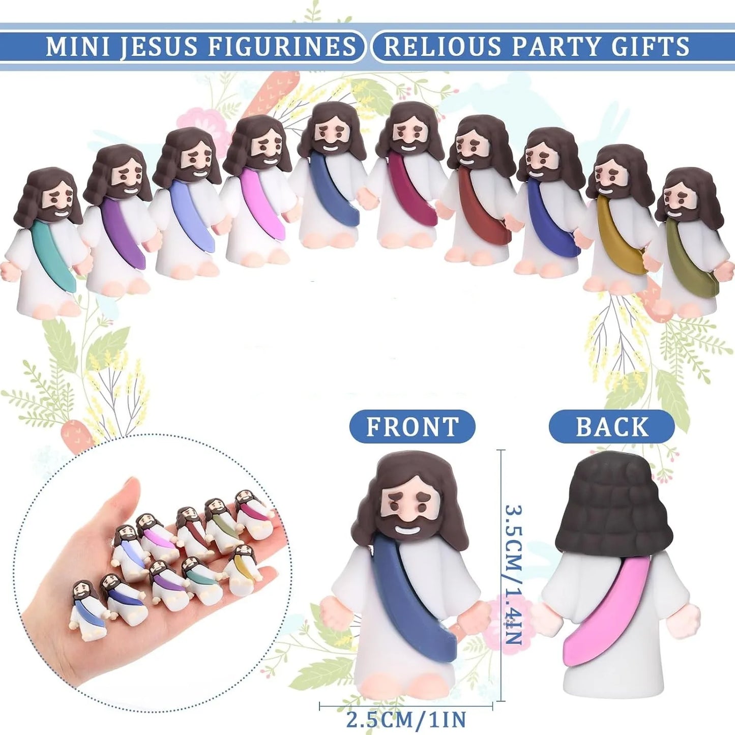 Easter Mini Jesus Figurines – Decorative Toys & Party Favors for Sunday School Crafts, Multiple Sizes