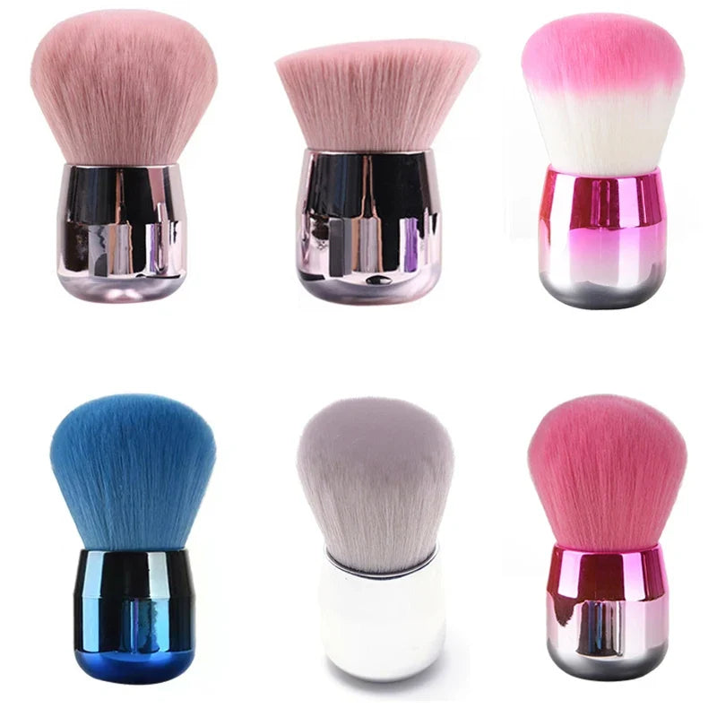 Professional Mushroom Nail Brush - Round Gel Dust Cleaning Brush for Manicure & Makeup