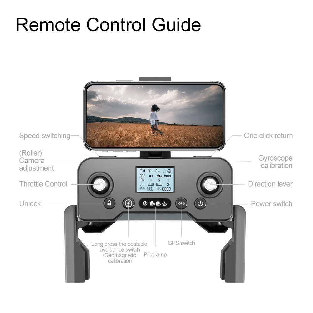 Xiaomi V198GPS Drone with 8K HD Camera – Foldable Brushless Quadcopter with Obstacle Avoidance & Optical ESC Aerial Tech