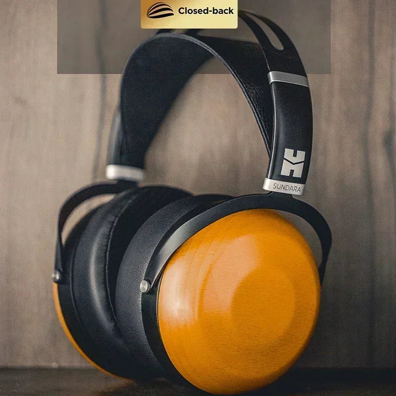HIFIMAN Sundara Closed-Back Over-Ear Planar Magnetic Headphones - Hi-Fi Sound, Stealth Magnet Design, Wood Ear Cups