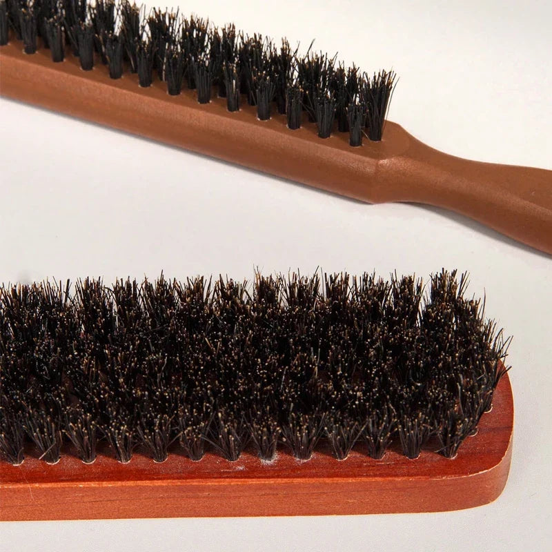 Premium Bristle Hairbrush Set - 2pcs Wooden Handle Scalp Massage Brush For Frizz Control All Hair Types