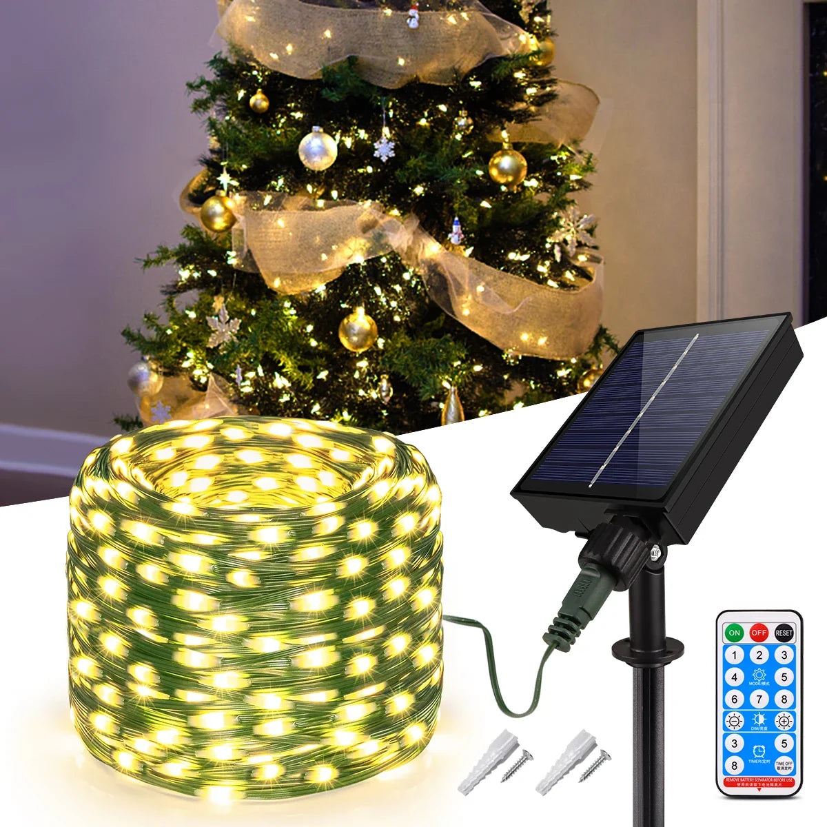 Outdoor Solar String Lights - Waterproof LED Festoon Fairy Lights for Garden, Patio & Party Decor