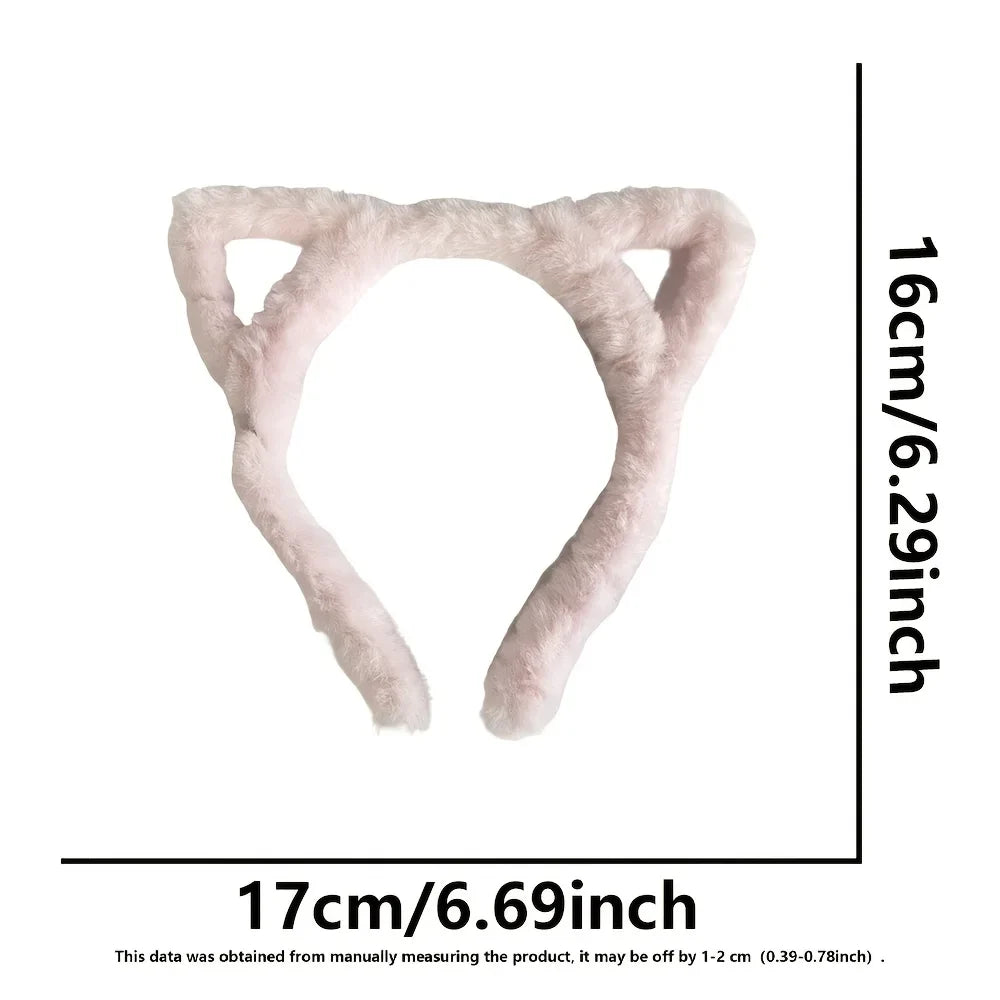Cat Ear Plush Headband - Cute Large-Size Hair Accessory for Women, Party Dress-Up and Everyday Wear