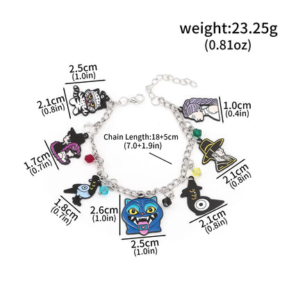Y2K K-Pop Demon Hunters Bead & Enamel Pendant Bracelet – HUNTR/X Bangle Cosplay Jewelry Gift
