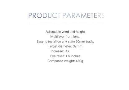 4X32 Hunting Riflescope – Fiber Optic Green & Red Dot Illuminated Reticle Tactical Sight