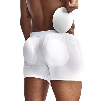 JOCKMAIL Men’s Butt Lifter Underwear with Removable Pads, Sexy Push-Up Boxer Shorts, Hip Enhancing Trunk Shapewear Panties for Men
