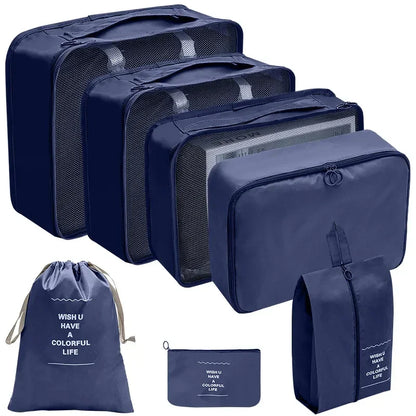 7–10 Pc Travel Organizer Storage Bags Set – Portable Packing Cubes for Suitcase, Clothes, Shoes & Luggage Tidy Pouch