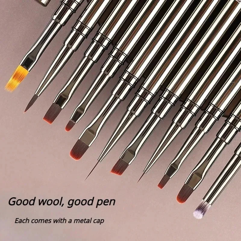 Nail Art Liner Brushes for Striping & Drawing – 6 to 25mm Design Pens, Professional Manicure Tools