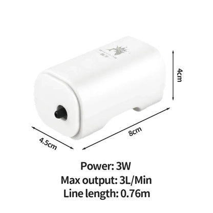 Ultra Silent 3W Aquarium Air Pump - 220V-240V Mini Fish Tank Oxygen Compressor (110V Option)