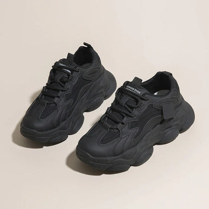2025 Women’s Platform Chunky Sneakers – Mesh Leather Casual Sports Shoes, Lightweight Summer Fashion Walking Sneakers