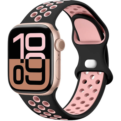 Silicone Apple Watch Strap - Breathable Wristband for Watch 11/10/9/8/7 Ultra 3/2 SE Series 49mm-41mm