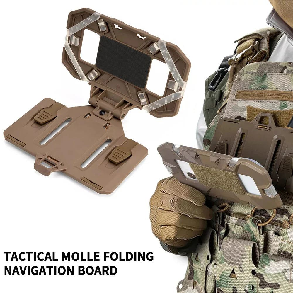 Tactical MOLLE Phone Holder – Folding Navigation Board for Airsoft, Hunting Vest & Cellphone Gear