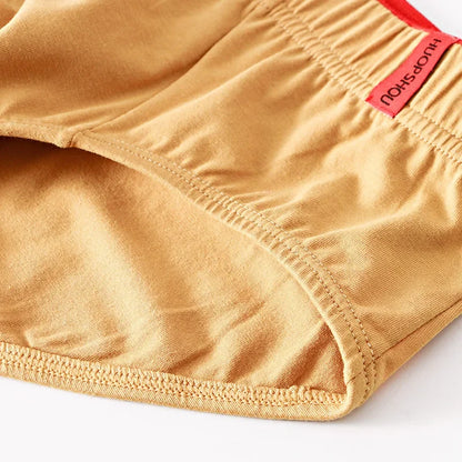 Men’s Cotton Briefs with Convex Pouch – Low Rise Breathable Solid Color Comfortable Youth Underwear Fit