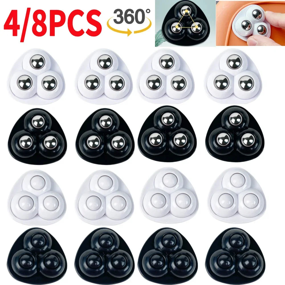 4PCS Universal Self-Adhesive Rotating Wheels – Noise-Free Pulley Set for Trash Cans, Kitchen & Small Appliances