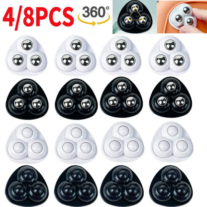 4PCS Universal Self-Adhesive Rotating Wheels – Noise-Free Pulley Set for Trash Cans, Kitchen & Small Appliances