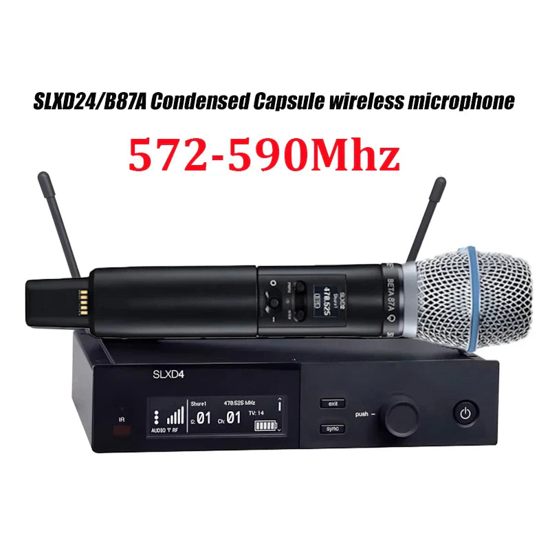 SLXD Wireless Microphone System – 500/600/800MHz 4-Pin Headset with KSM8/Beta58, Professional Audio for Stage & Karaoke