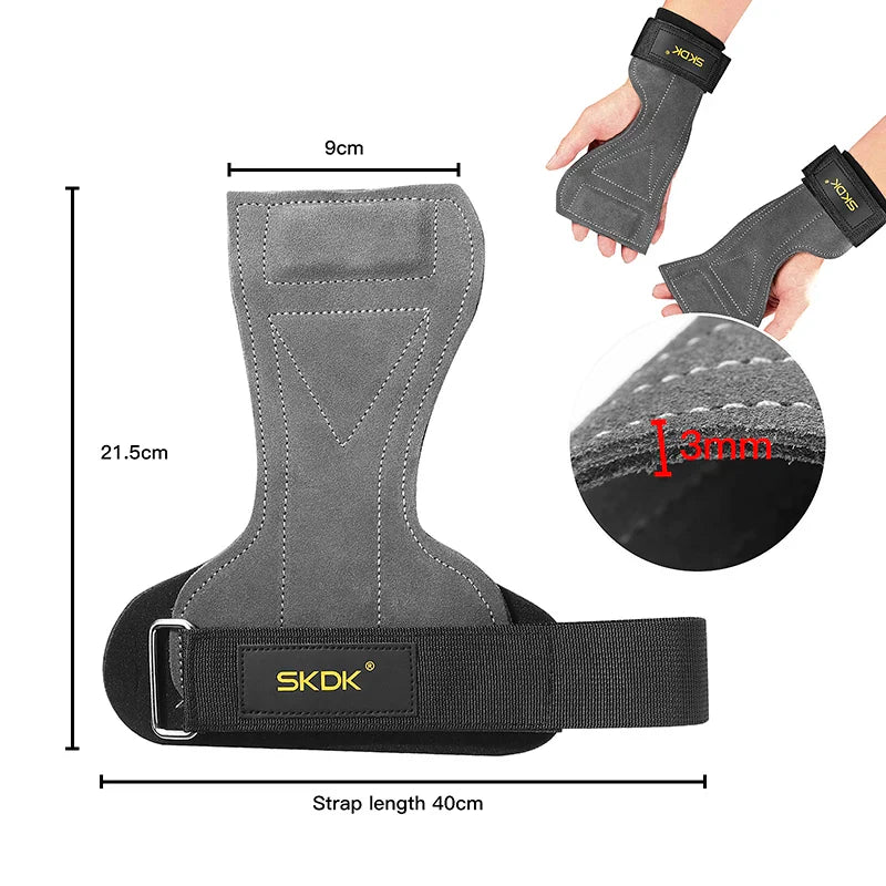 Gym Grips : SKDK Cowhide Palm Guards for Weightlifting, Gymnastics - Fitness Training Equipment